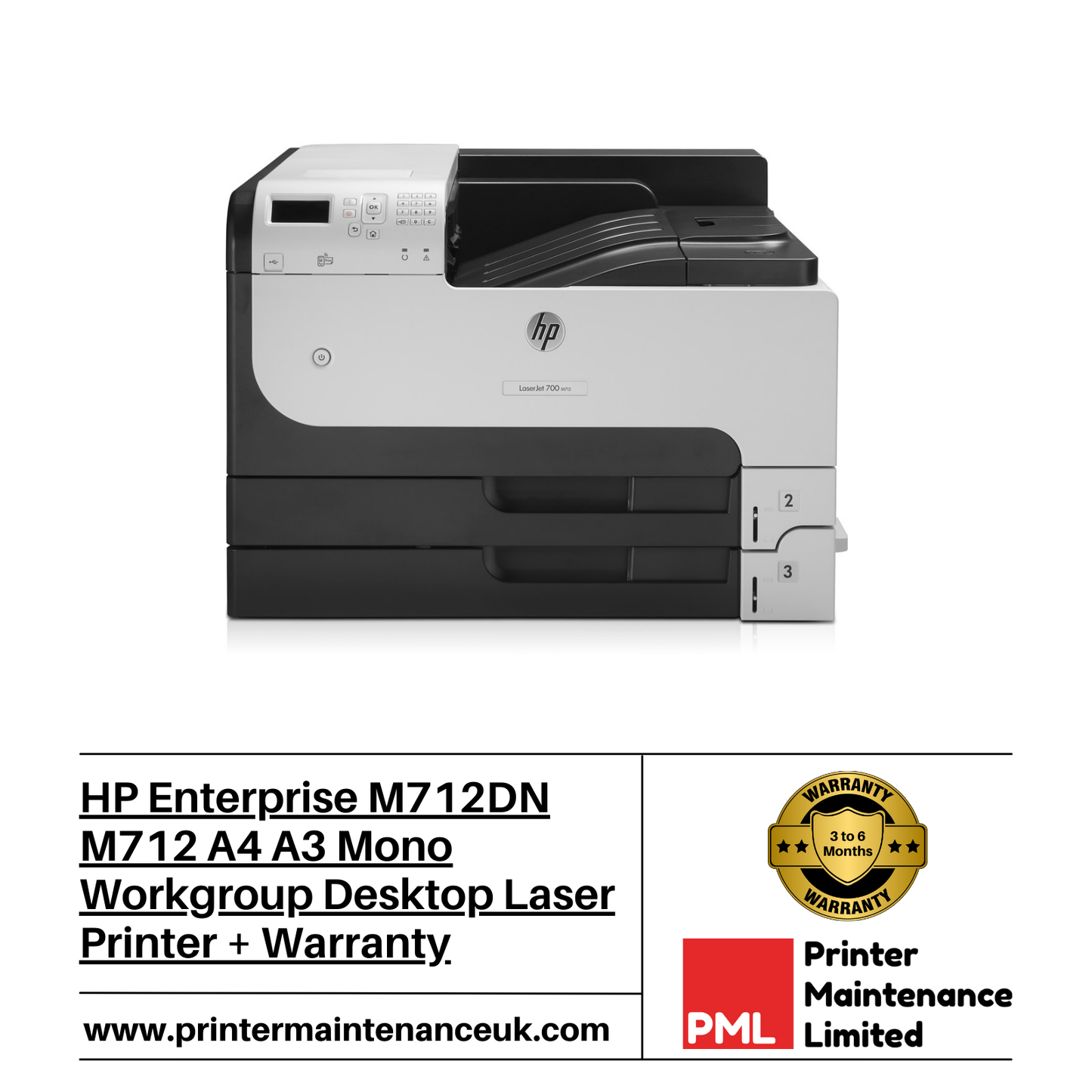 HP LaserJet 700 M712DN A3 Mono Laser Printer
