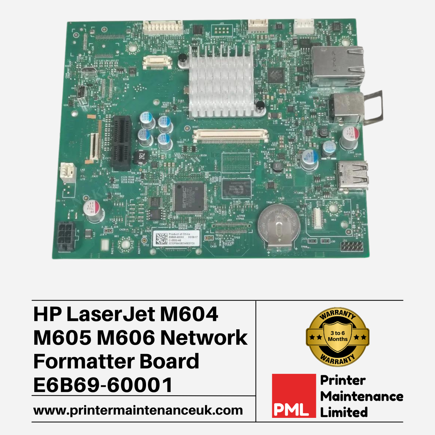 HP LaserJet M604 605 Network Formatter Board - E6B69-60001