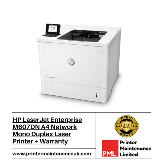 HP LaserJet Enterprise M607DN A4 Network Mono Duplex Laser Printer + Warranty