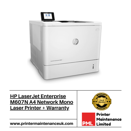 HP LaserJet Enterprise M607N A4 Network Mono Laser Printer + Warranty