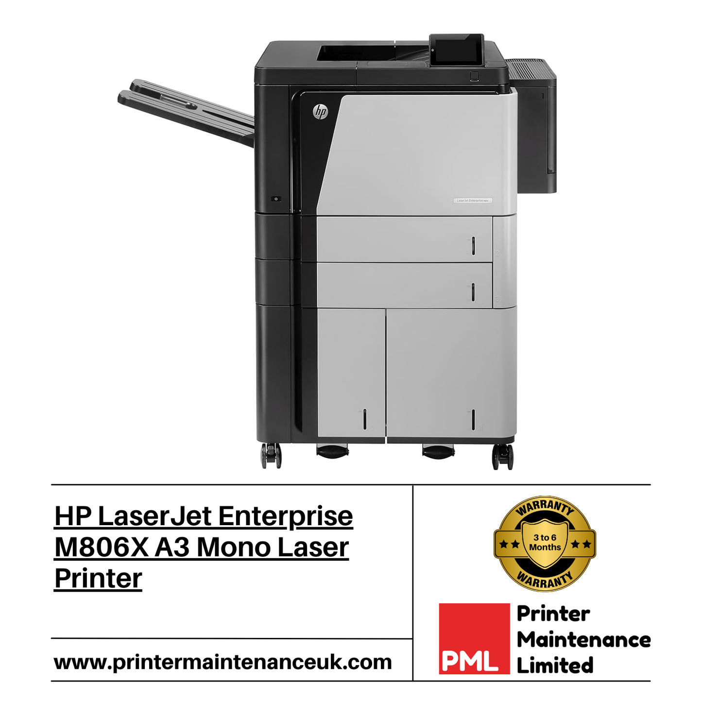 HP LaserJet Enterprise M806X A3 Mono Laser Printer