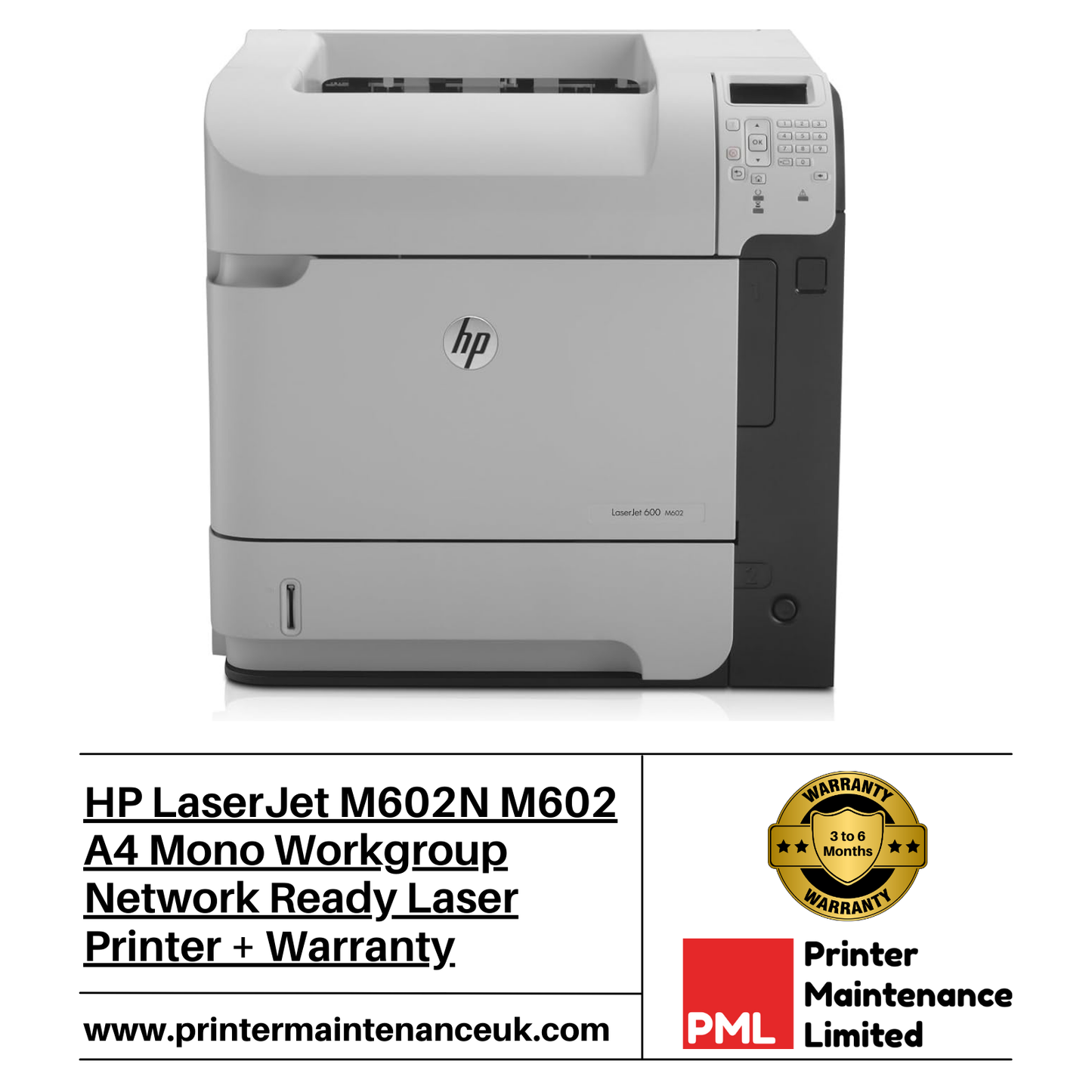 HP LaserJet M602N A4 Mono Laser Printer