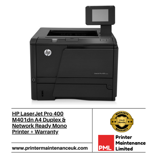 HP LaserJet Pro M401DN A4 Duplex & Network Ready Mono Printer + Warranty