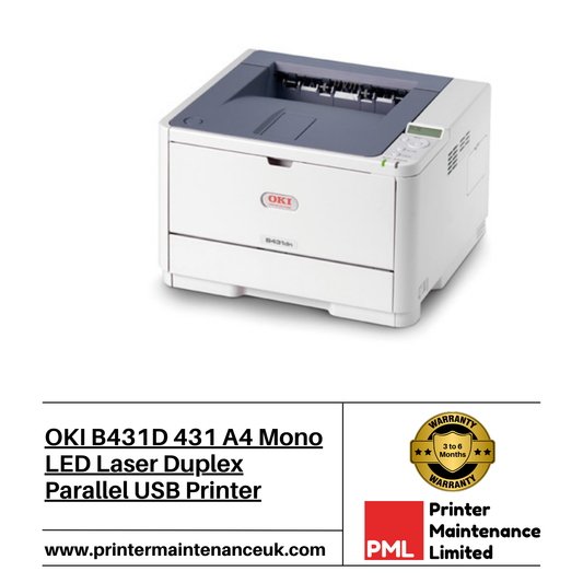 OKI B431D 431 A4 Mono LED Laser Duplex Parallel USB Printer