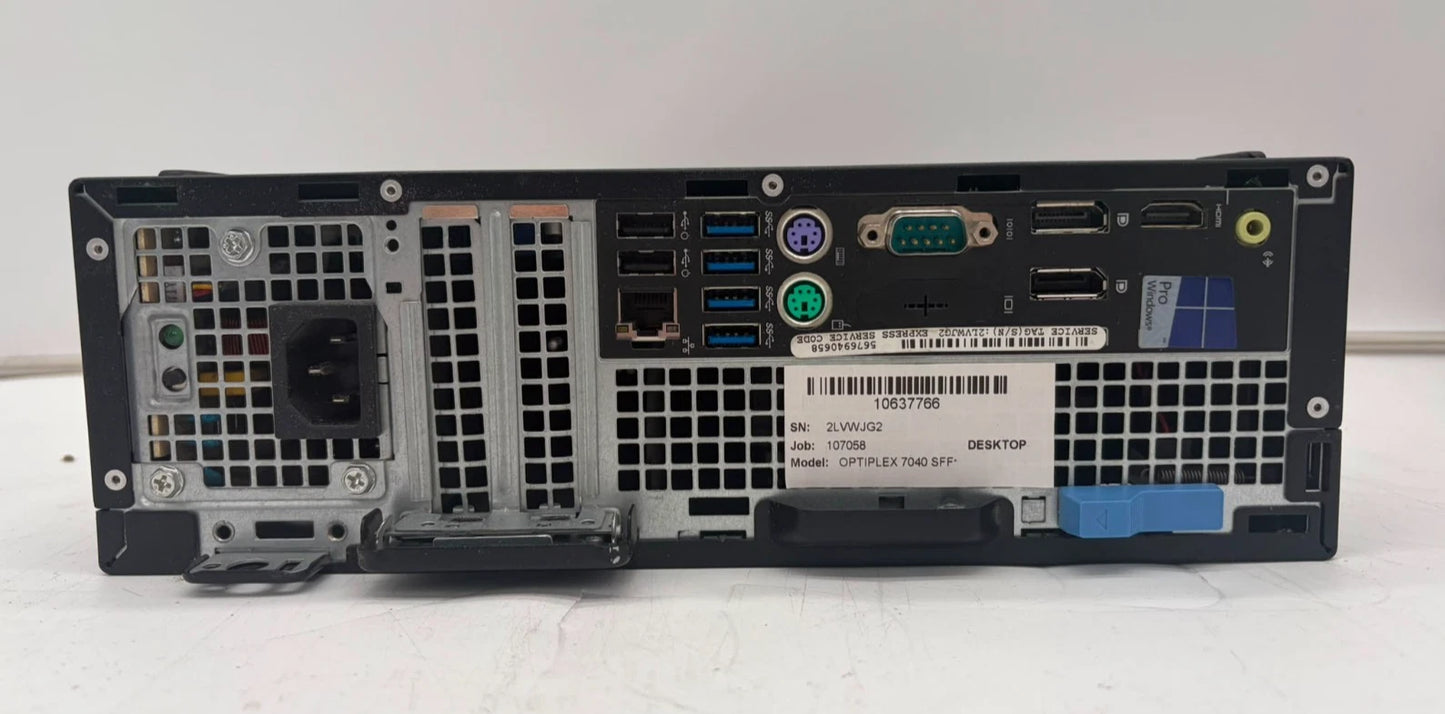 Dell OptiPlex 7040 SFF D11S 3.30GHz i5-6600 Processor 8GB RAM 250GB HDD Grade B